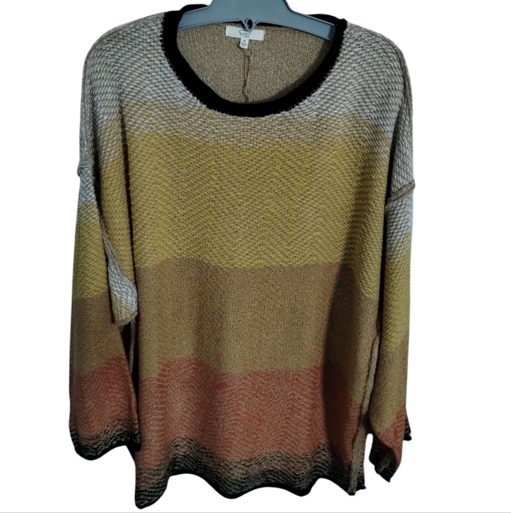 NWT Easel Women's Top stitch‎ Grungecore Oversized Slouchy Sweater Size M Preppy